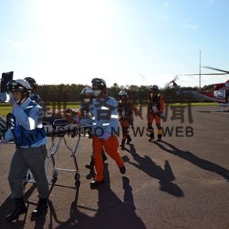 別海消防ヘリ使った救助訓練(2019-10-29)