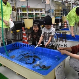 近海の魚に触れ笑顔(2019-10-25)