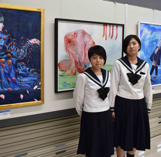 北洋銀行で江南美術部員の作品展(2019-10-08)