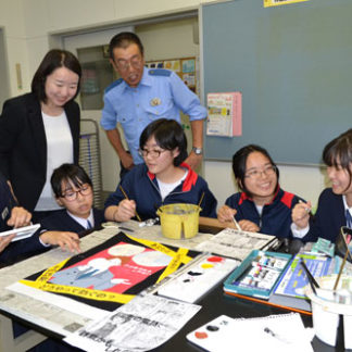 浜中中美術部員　特殊詐欺啓発ポスター作成　(2019-09-04)