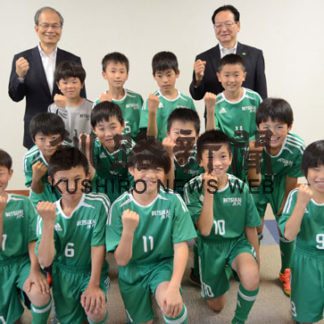 サッカー２少年団全道へ健闘誓う各町役場訪問(2019-07-10)