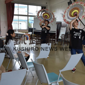 鳥取傘踊り披露　道東文化塾(2019-08-07)
