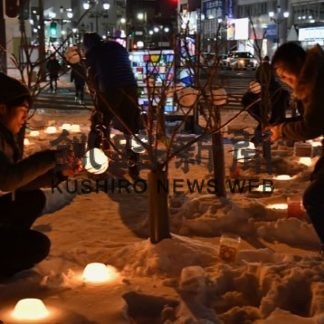 冬の夜ほのかな明かり　キャンドルロード(2020-01-25)