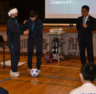 「勝つことより参加が大切」　日体大・乳井さん、霧多布中で講演(2019-06-04)