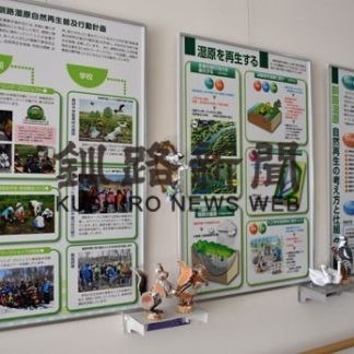 ときわ台ヒルズで釧路湿原パネル展(2020-02-14)