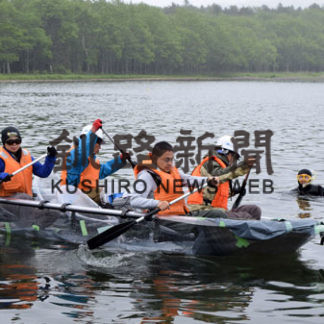 マリモ学習ツアーへ調査 チュウルイ湾でカヌー利用(2019-06-29)