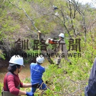 排水路の雑木整理　機能と景観が向上　３社が地域貢献(2019-05-24)
