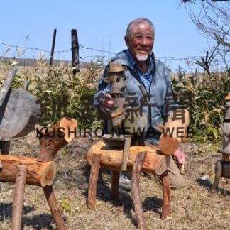 釧路の品田さん　厚岸　夢風舎で動物オブジェ展示(2020-04-12)