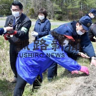 大輪に事故防止願い、ひまわりロード造成(2020-05-22)