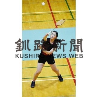 中学バドミントン、松下（白糠）女子単優勝(2020-10-25)