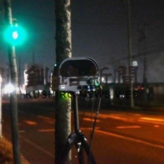 可搬式取締装置で速度違反注意喚起(2020-12-30)