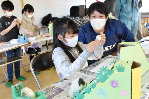 釧路市動物園でからくり貯金箱製作(2021-01-11)