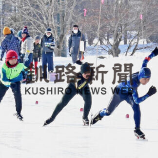 氷上力走２種目で大会新　町民スケート大会(2021-02-20)