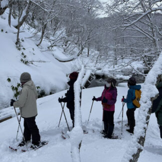 スノーシューで往復２㌔を走破(2021-02-04)