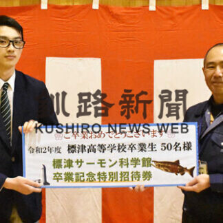 標津高校卒業記念、無料招待券を贈呈(2021-02-28)
