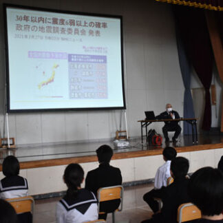災害時の行動など学ぶ　共栄中で防災授業(2021-07-13)