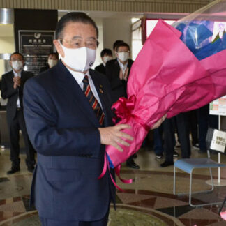 若狭町長 ６期目スタート　町役場に初登庁(2021-07-14)