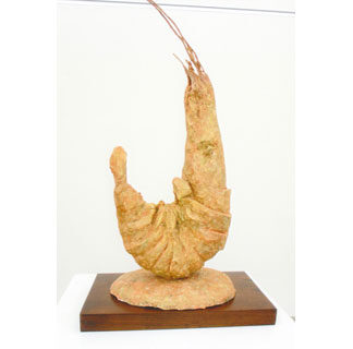 石橋さん立体作品佳作に　サケの遡上表現　東京の「自由美術展」_1(2021-10-22)