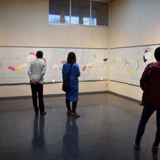 風情、和歌の扇面流し　３日まで書展(2021-10-02)