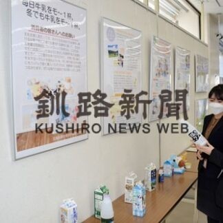 レシピやお店紹介、牛乳消費拡大ＰＲ　北洋銀行でパネル展(2021-12-23)