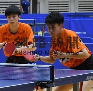 竹花・内藤組（釧江南）制す　女子は瀬尾・栗原組（釧明輝）　高体連卓球(2022-05-18)