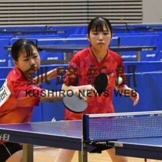 竹花・内藤組（釧江南）制す　女子は瀬尾・栗原組（釧明輝）　高体連卓球_1(2022-05-18)