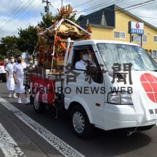 トラックでみこし渡御　３年ぶり鳥取神社例大祭(2022-09-15)