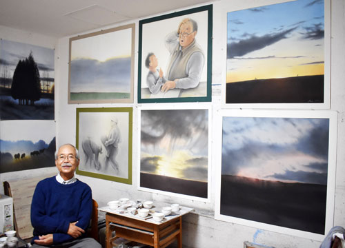 架空の物語 パステル画に 千葉さんおたのしけギャラリーで作品展(2022-10-14)