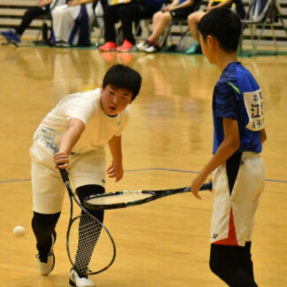 男子・鶴居、女子・釧青陵Ｖ　ソフトテニス中学対抗(2022-10-23)