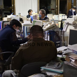 「震度６」万一に備え　中標津町職員参集訓練(2022-12-01)