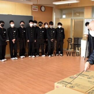 津波に備え行動確認　大楽毛中で防災教育(2022-11-28)