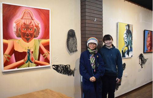 ポップな仏画と切り絵 北陽高校美術部員と顧問コラボ展(2022-12-13)