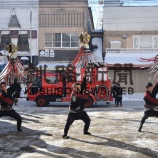 団員の士気高揚へ新年消防出初め式　阿寒第２分団(2023-01-06)