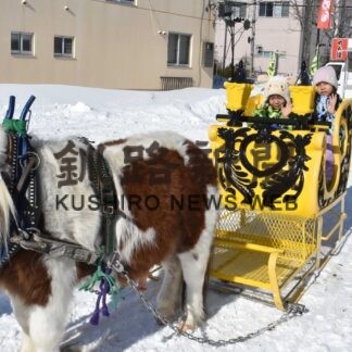 親子冬まつり盛況　ポニーのそり人気(2023-02-06)
