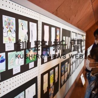 タンチョウの絵、小中生表現豊か　博物館で巡回展(2023-02-04)