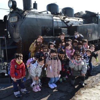 釧路のさかえ保育園児が卒園旅行でＳＬ乗車(2023-03-04)