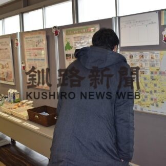 観光客に釧路の牛乳ＰＲ　釧路空港でパネル展(2023-03-16)