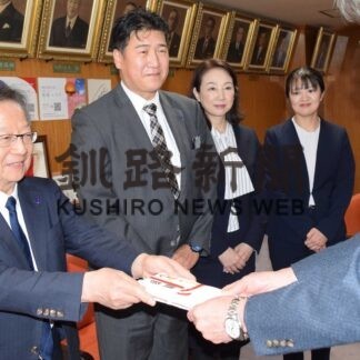 ＪＲ釧路駅周辺整備事業に活用を　タカフジ５０万円寄付(2023-04-30)