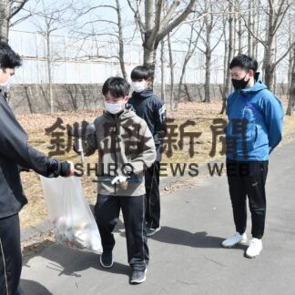 武修館生徒感謝込め市内各所でごみ拾い(2023-04-16)