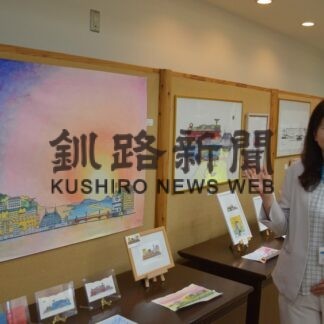 釧路の魅力アピール　空港内で折り紙建築と写真展示【釧路市】(2023-07-16)