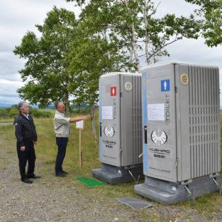 岩保木水門付近にトイレ設置【釧路町】(2023-07-15)