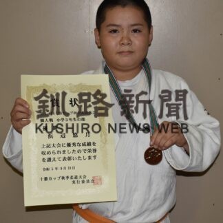 柔道、落石小・浜辺君　十勝カップオール１本勝ちＶ【根室】(2023-09-25)