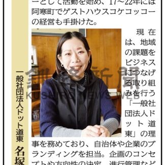 一般社団法人ドット道東　名塚ちひろさん(2024-01-15)