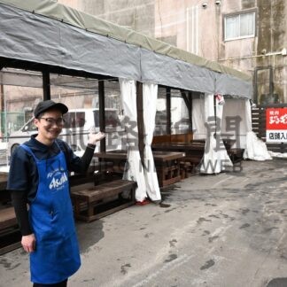 屋外ジンギスカン楽しんで　釧路の「じん」、きょうからテラス席開始【釧路市】(2024-03-15)