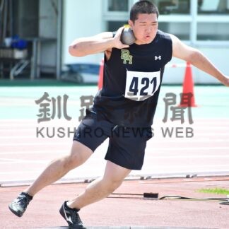 迎（武修館２年）男子１００大会新　前畑（釧江南３年）も女子ハンマー投げで【釧路市】_2(2024-05-20)