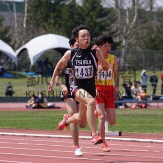 藤原（鶴居３年）中学男子100で釧根新　陸上・釧路春季大会【釧路市】(2024-05-06)