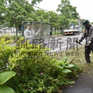 通学路視界すっきり、草刈り奉仕活動　釧路の本田組【釧路市】(2024-07-10)