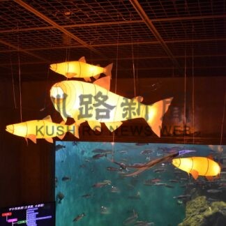 鮭、いくらちょうちん展示　サーモン科学館、「ノリウツギ」和紙で【標津】_1(2024-07-19)