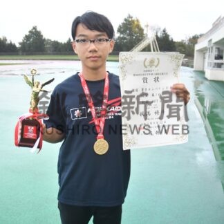 我満選手（釧路ＪＲＣ）日本一　陸上・日清食品カップ、コンバインドＡで【釧路市】(2024-10-03)