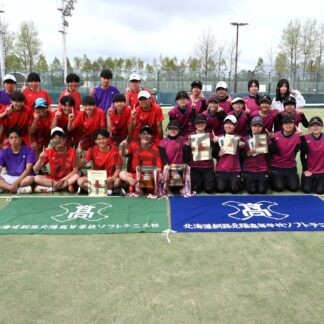 釧北陽アベック優勝　高体連釧根支部予選ソフトテニス【釧路市】(2025-05-26)